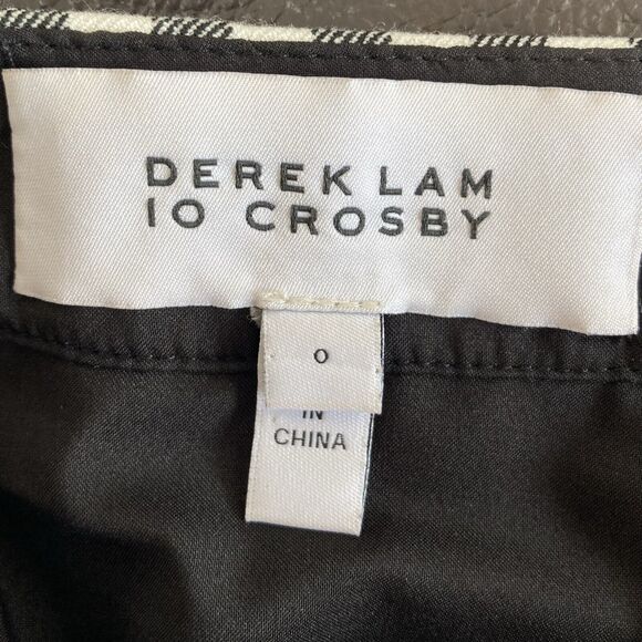 Derek Lam 10 Crosby Black & White Gingham Ruffled Checkered Mini Skirt size 0 - Picture 7 of 7